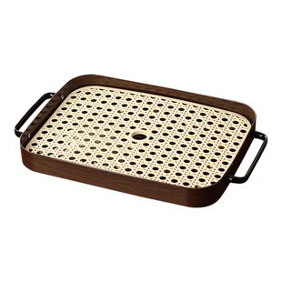 中古风茶台茶盘双层沥水盘家用茶托盘长方形放茶杯茶具茶几接水盘