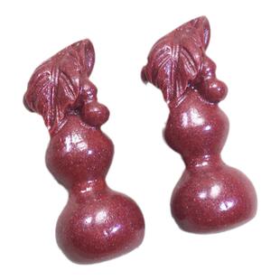 原矿朱砂紫砂福字葫芦吊坠 手工制作配件diy手链串珠装饰散珠材