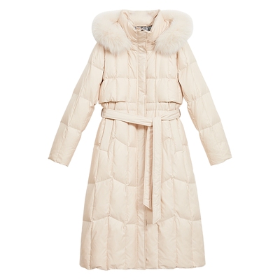 【蓬松白鹅绒】YINER音儿冬厚实高克重狐狸毛领长羽绒