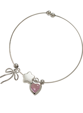 简洁耐看~蝴蝶结星星爱心手镯