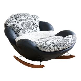 芬纳维亚ART 意式极简家用客厅休闲椅 Abina 轻奢布艺懒人摇摇椅