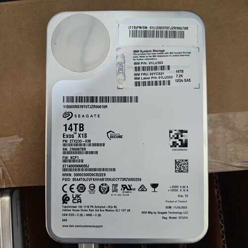 询价希捷 14TB Exos X18 3.5寸 SAS 7.2K