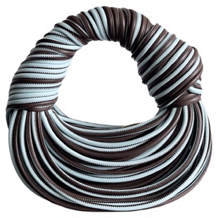 新款编织女手提包百搭时尚通勤休闲大容量真皮jodie打结拉面条包