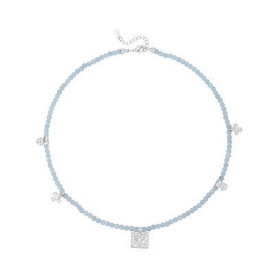 Neverfar幸运方牌天然天使石项链