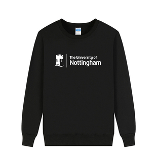 诺丁汉大学圆领卫衣冬季加绒加厚青少年学生校服情侣装上衣定制