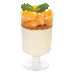 小酒杯高脚慕斯杯食品级一次性PS加厚贴纸塑料杯奶冻布丁杯甜品杯