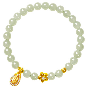 宫里上新和田玉手串女款天然玉石手链串珠新中式手饰妈妈生日礼物