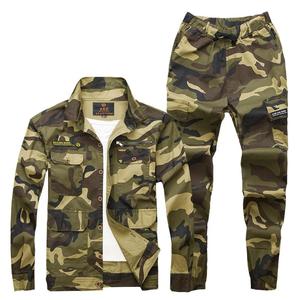 纯棉薄款弹力劳保工作服套装男女夏季长袖外套防烫电焊户外迷彩服