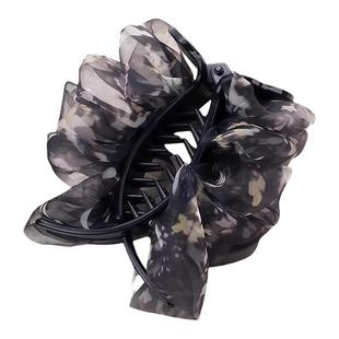 云朵泡泡褶皱碎花丸子头抓夹发饰2025新款高级感后脑勺头发发夹女