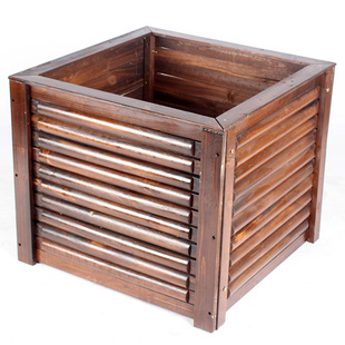 防腐木花箱户外庭院种植箱长方形木花盆加厚耐用楼顶阳台种菜箱