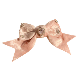 梦幻粉色蝴蝶结丝绒水钻大肠发圈女高级感重工头饰发绳秋冬扎头发