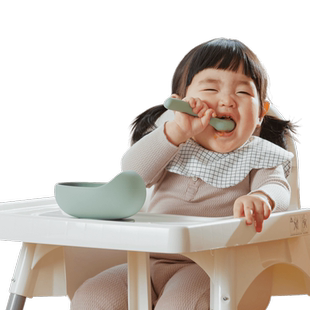 Konny婴儿硅胶吸盘辅食碗勺套装进口防摔宝宝自主进食碗训练勺