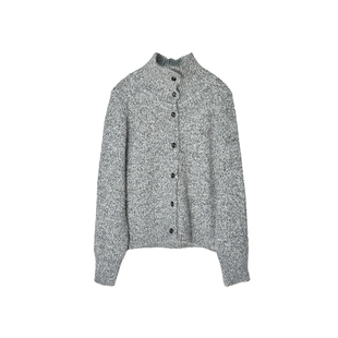 松弛新贵！~混纺花线羊毛开衫毛衣女秋冬新宽松高领针织外套上衣