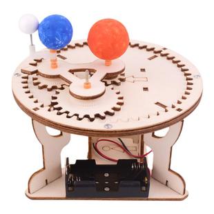 科技小发明电动日地月太阳系行星模型手工三球仪模型材料包七年级
