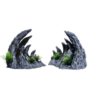 峡谷造景鱼缸仿真青龙石造景石假山装饰水草摆件水族箱套餐龙之谷