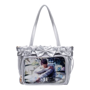 LoovissVarit原创浅夏蝶梦蝴蝶结花边单肩斜挎大食量外出痛包