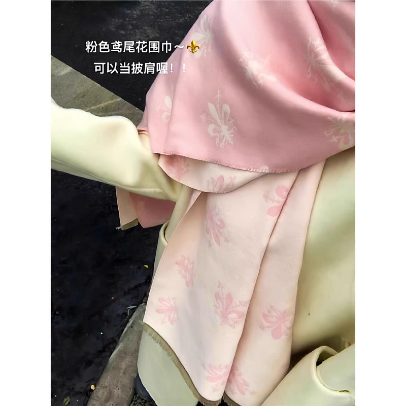 围巾女冬季2025新款佛罗伦萨鸢尾花披肩加厚百搭双面保暖围脖保暖