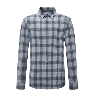 【商场同款】红豆法兰绒衬衫男长袖26春季休闲弹力格纹男士衬衣