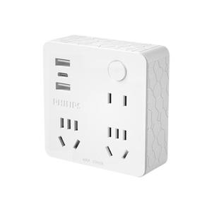 飞利浦墙壁魔方智能插座插排USB多功能插板一转多转换插头墙面