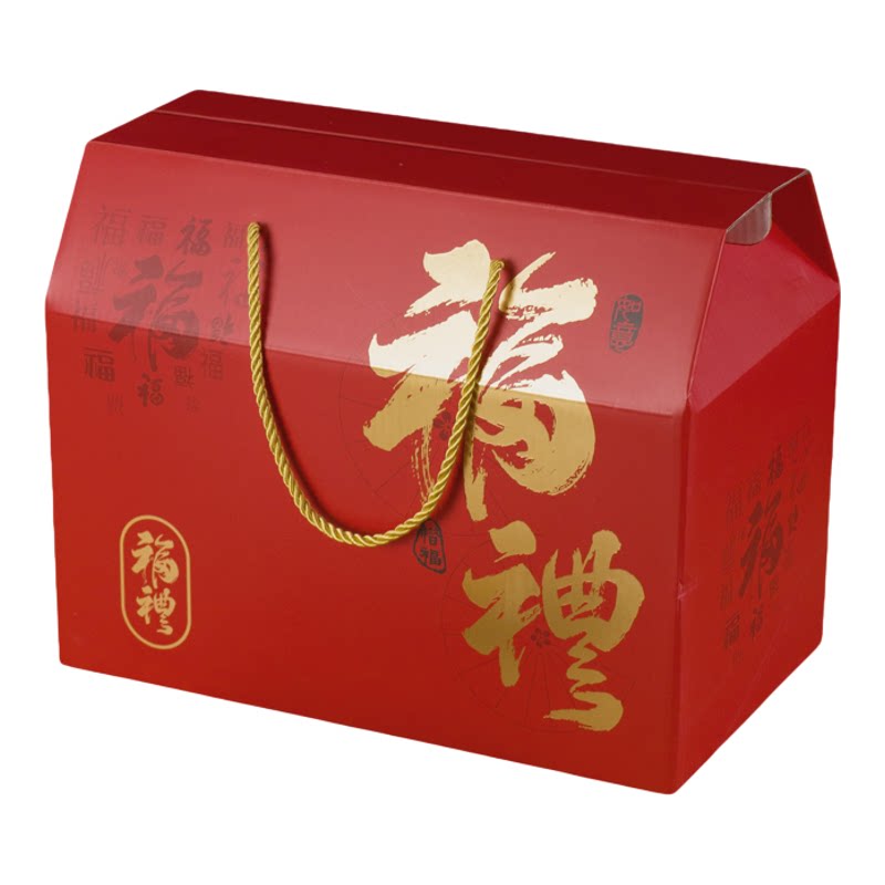 福礼红色国风空盒中秋月饼手提盒