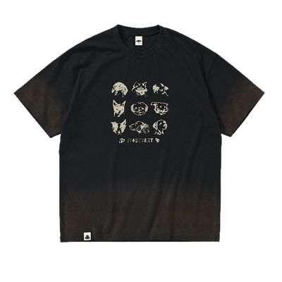 动物水洗印花短袖T恤714street