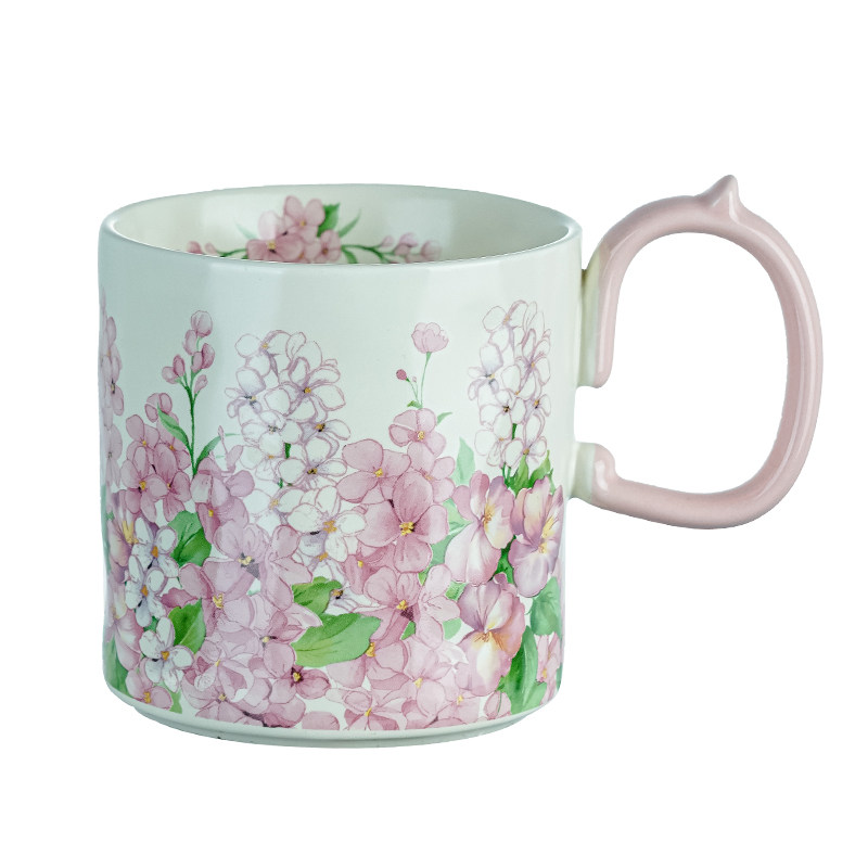 法式碎花情侣陶瓷马克杯漱口杯