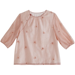 24CXA-437【花映晚香】前世今生原创温婉文艺圆领绣花衬衫