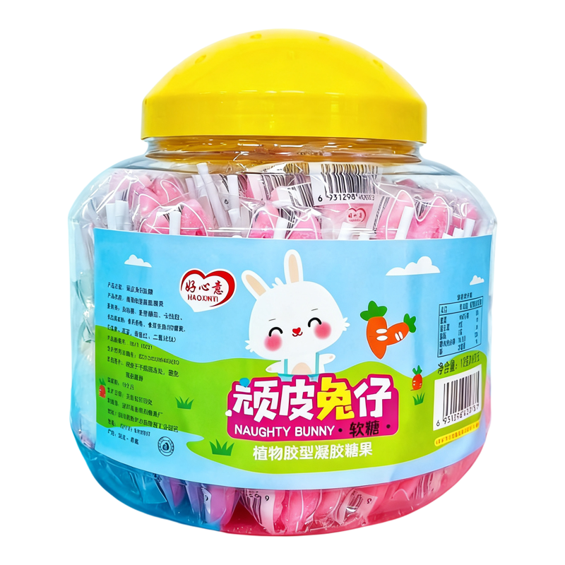 好心意顽皮兔软糖棒棒糖微甜校园幼儿园收银台生日礼物12g100只