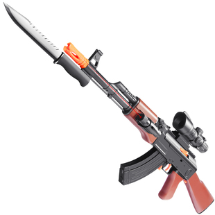 儿童黄金AK47抛壳软弹枪吃鸡装备突击步抢男孩子玩具枪带刺刀礼物