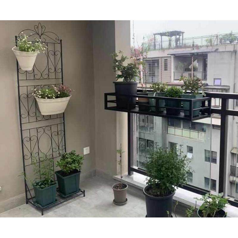 铁艺爬藤架带底座欧式屏风攀爬阳台室内架子月季网格支撑花盆支架