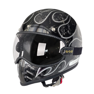 碳纤维复古头盔摩托车全盔男女通用鹰嘴盔哈雷巡航美式哈雷全盔