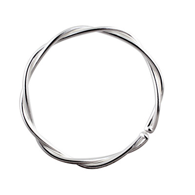 扭麻花情侣款实心送女友足银手镯