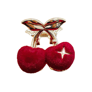 新年红色小抓夹女高级感公主头发夹小巧精致刘海侧边夹子发卡头饰