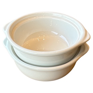 Tuxton乳白系列双耳小陶瓷碗烤碗早餐酸奶碗250ml