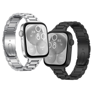 适用于荣耀亲选ROSSINI 2i表带三珠钢带金属智能手表荣耀手表2i腕带一珠钢替换带男款简约女款商务夏天配件