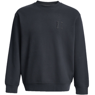 SEASONHIGH秋冬新款男士卫衣圆领简约时尚华夫格牙刷绣宽松上衣