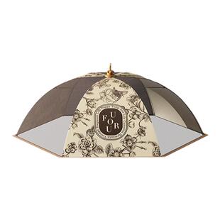 大号盖食物罩新款防尘防虫防蝇新中式饭菜罩折叠餐桌家用遮菜盖伞