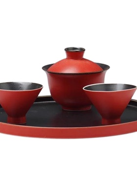 新中式样板间茶室茶几软装搭配家居装饰品摆件客厅电视柜茶具摆设