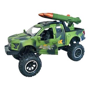 儿童仿真大号吉普车越野车模型装甲导弹合金车玩具可开门军事汽车