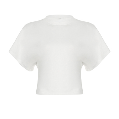 WEEKEEP 纯色简约百搭圆领套头短袖T恤女宽松收腰设计显瘦上衣