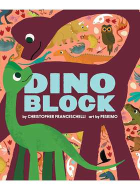 【预售】恐龙布洛克绘本 宝宝英语绘本启蒙幼儿 Dinoblock Board Book 零基础0-3岁儿童早教书原版书书籍进口