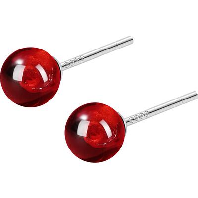 999纯银高级感石榴石耳钉女