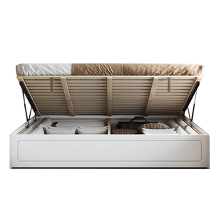 日式全实木床侧翻高箱橡木1米2无床头榻榻米床1.35简约储物箱体床