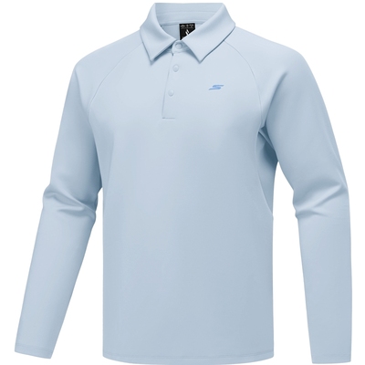 斯凯奇2025秋冬新款男士舒适针织POLO衫吸湿速干商务休闲打底长袖