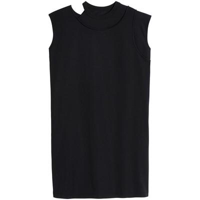 Y-3/Y3山本耀司2025春夏新品女士修身中长款黑色连衣裙JD1480