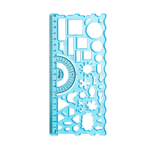 尺子学生文具 几何多功能尺万花尺绘画尺数学尺儿童学习用品2件套