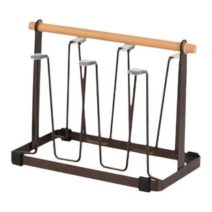 家用沥水杯架倒扣架玻璃杯架套装实用茶杯架收纳置物架托盘咖啡色