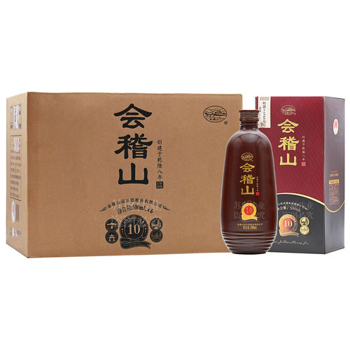 会稽山绍兴黄酒花雕酒十年陈酿典藏10年正宗老酒500ml*6瓶礼盒装