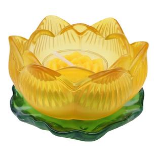 酥油灯底座七彩莲花灯烛台长明灯座灯盏佛台家用供灯佛灯蜡烛台座