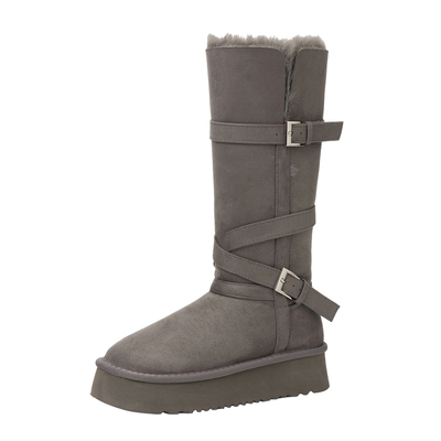 达芙妮保暖雪地靴女冬季长筒棉靴